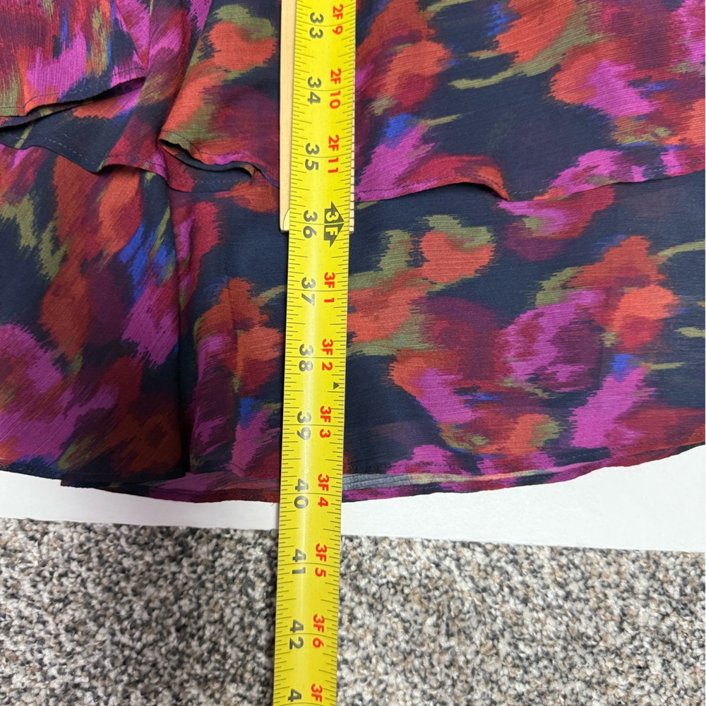 Ralph Lauren Multicolor Floral drop waist Midi Dress with ruffles size 12 - Picture 10 of 14